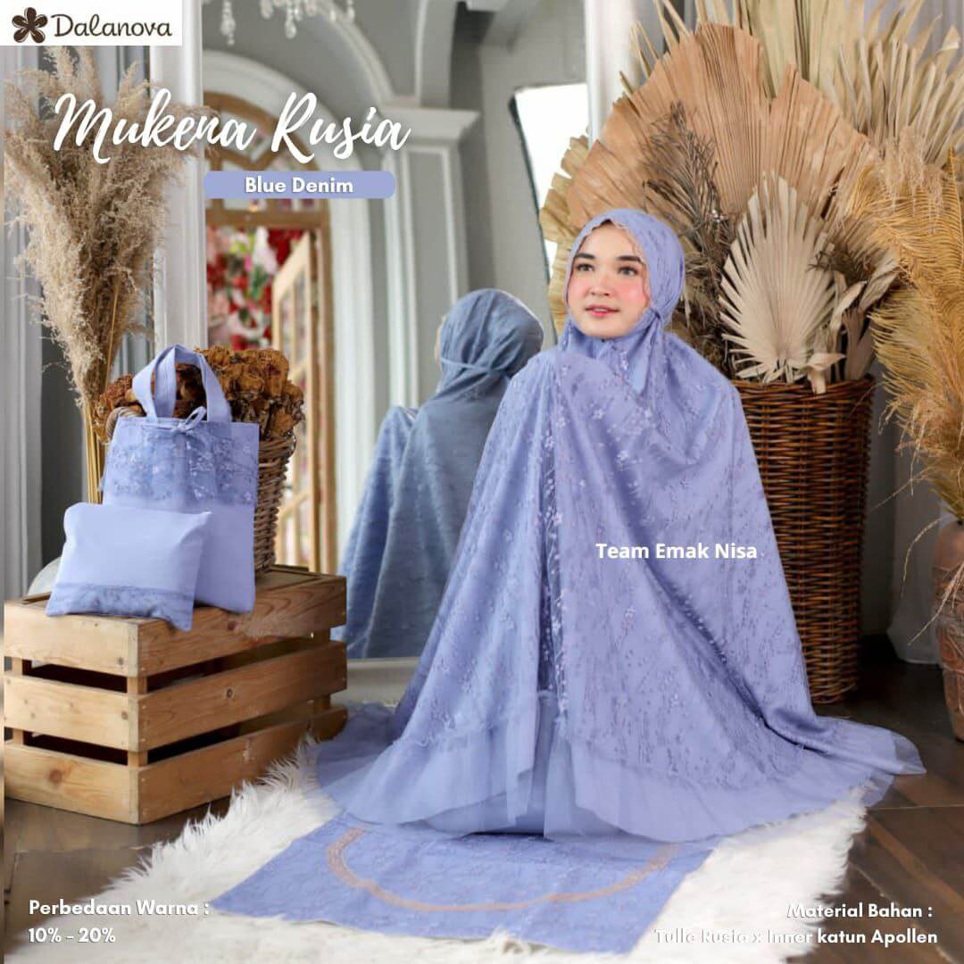 Mukena Rusia Blue Denim