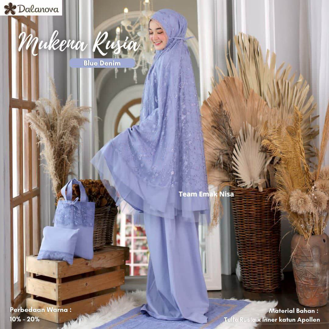 Mukena Rusia Blue Denim